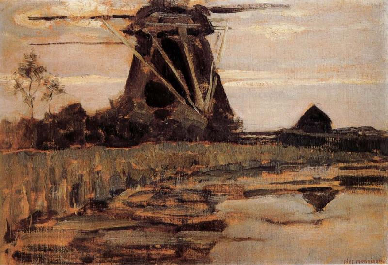 Piet Mondrian French mill near the river